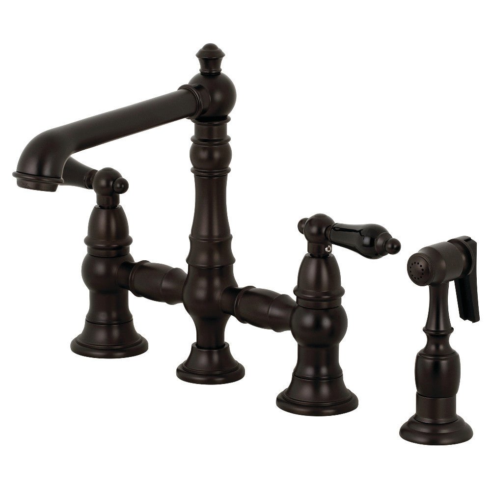 Duchess Bridge Kitchen Faucet with Brass Sprayer - BUILDMYPLACE