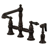 Duchess Bridge Kitchen Faucet with Brass Sprayer - BUILDMYPLACE