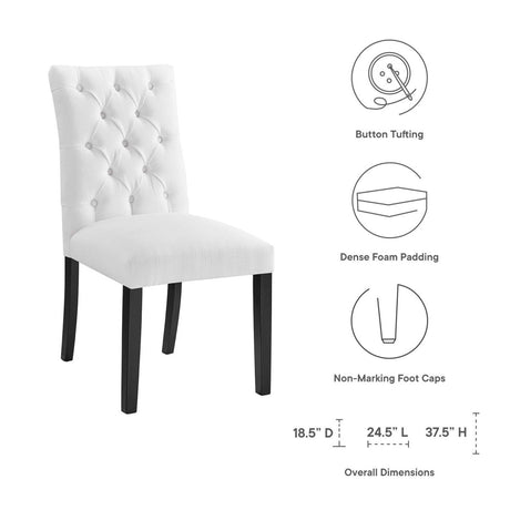 Duchess Button Tufted Fabric Dining Chair - BUILDMYPLACE