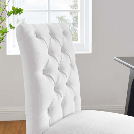 Duchess Button Tufted Fabric Dining Chair - BUILDMYPLACE