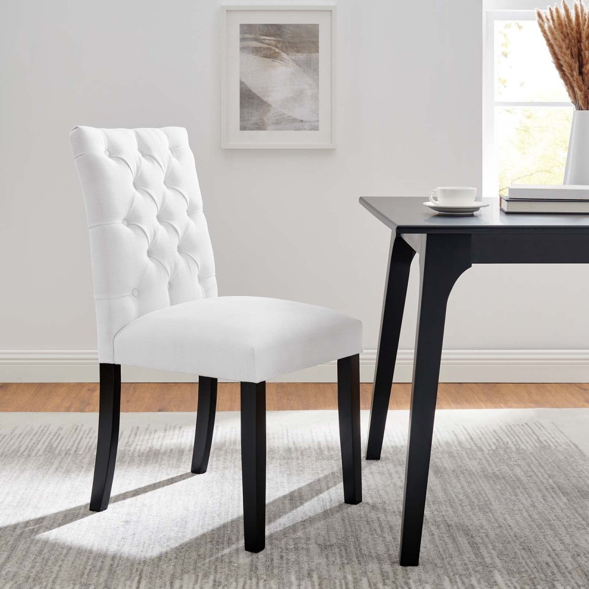 Duchess Button Tufted Fabric Dining Chair - BUILDMYPLACE
