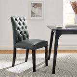 Duchess Button Tufted Vegan Leather Dining Chair - BUILDMYPLACE