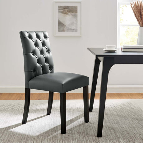 Duchess Button Tufted Vegan Leather Dining Chair - BUILDMYPLACE