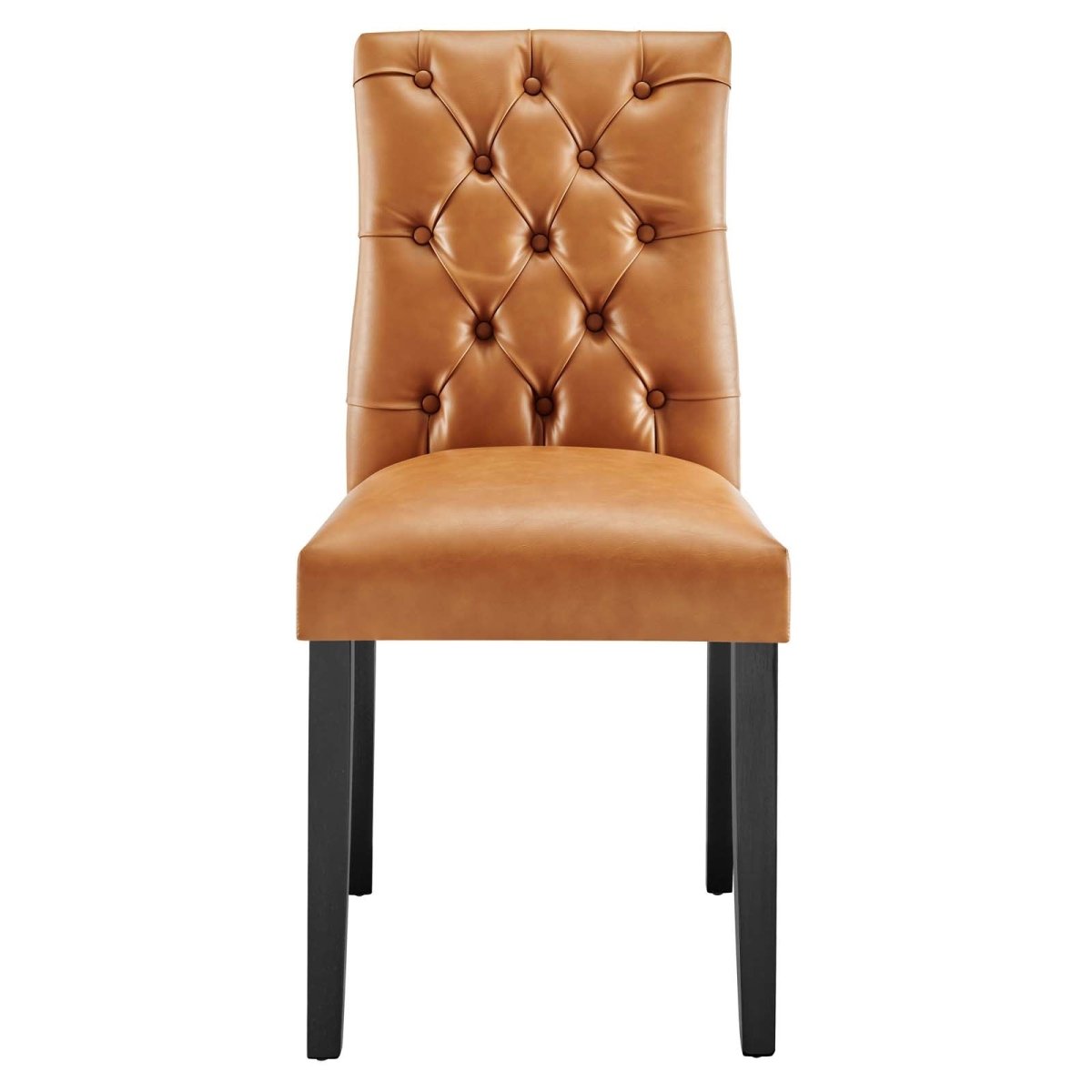 Duchess Button Tufted Vegan Leather Dining Chair - BUILDMYPLACE