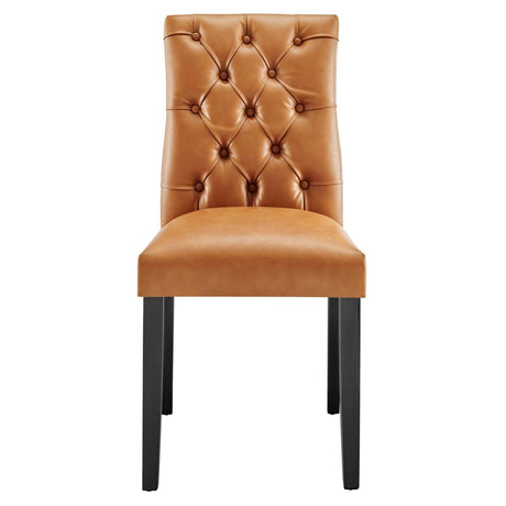 Duchess Button Tufted Vegan Leather Dining Chair - BUILDMYPLACE