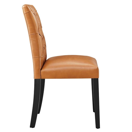 Duchess Button Tufted Vegan Leather Dining Chair - BUILDMYPLACE