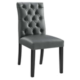 Duchess Button Tufted Vegan Leather Dining Chair - BUILDMYPLACE