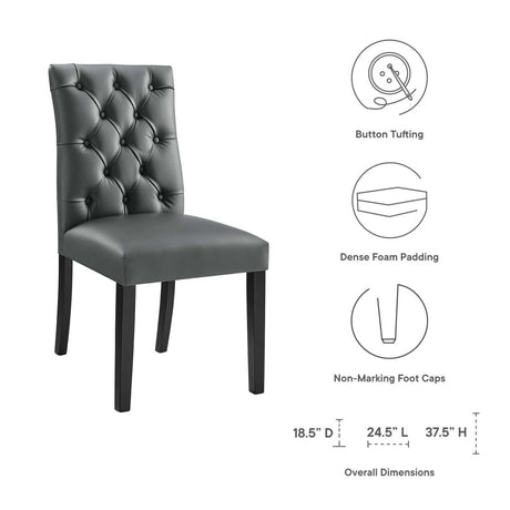 Duchess Button Tufted Vegan Leather Dining Chair - BUILDMYPLACE