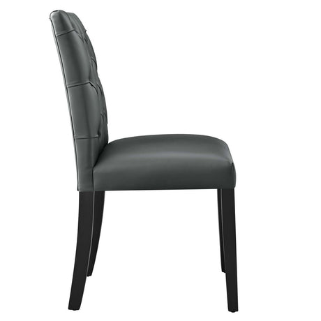 Duchess Button Tufted Vegan Leather Dining Chair - BUILDMYPLACE