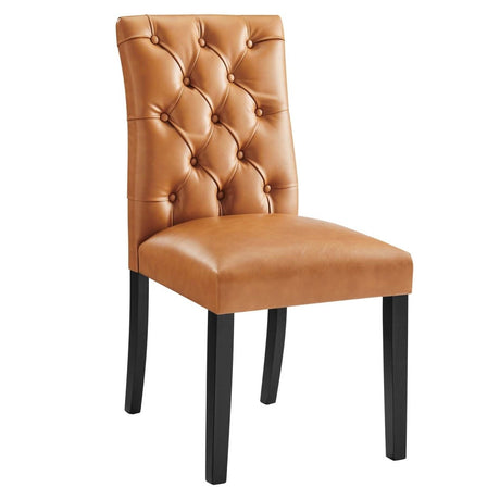 Duchess Button Tufted Vegan Leather Dining Chair - BUILDMYPLACE