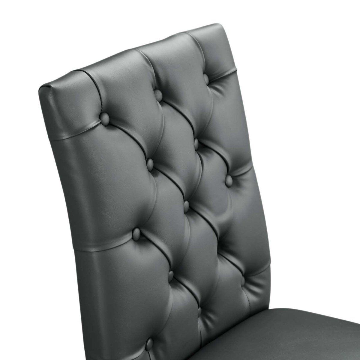 Duchess Button Tufted Vegan Leather Dining Chair - BUILDMYPLACE