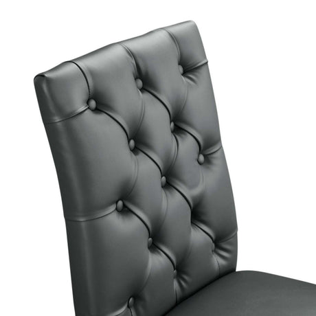 Duchess Button Tufted Vegan Leather Dining Chair - BUILDMYPLACE