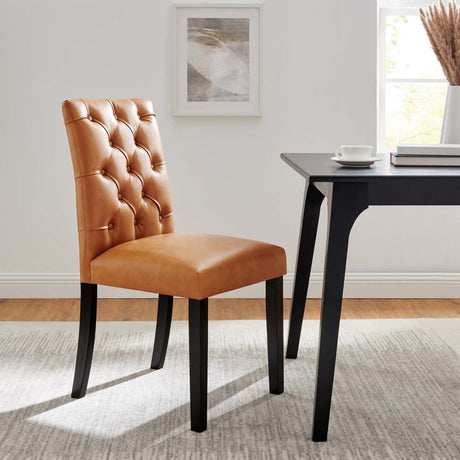 Duchess Button Tufted Vegan Leather Dining Chair - BUILDMYPLACE