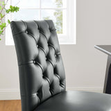 Duchess Button Tufted Vegan Leather Dining Chair - BUILDMYPLACE