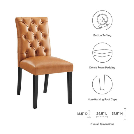 Duchess Button Tufted Vegan Leather Dining Chair - BUILDMYPLACE