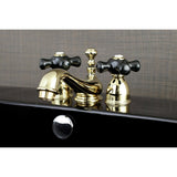 Duchess Mini - Widespread Bathroom Faucet With Black Procelain Handle - BUILDMYPLACE