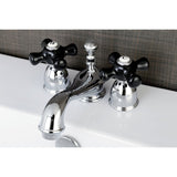 Duchess Mini - Widespread Bathroom Faucet With Black Procelain Handle - BUILDMYPLACE