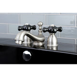 Duchess Mini - Widespread Bathroom Faucet With Black Procelain Handle - BUILDMYPLACE