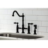 Duchess Traditional Bridge Kitchen Faucet with Brass Sprayer - BUILDMYPLACE