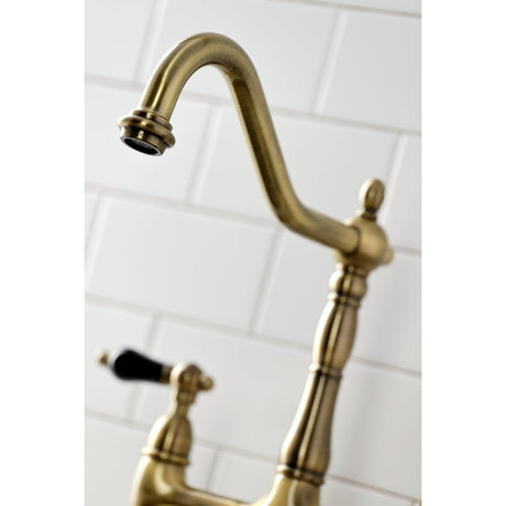 Duchess Traditional Bridge Kitchen Faucet with Brass Sprayer - BUILDMYPLACE