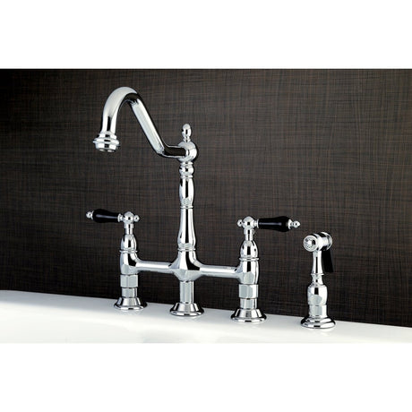 Duchess Traditional Bridge Kitchen Faucet with Brass Sprayer - BUILDMYPLACE