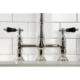 Duchess Traditional Bridge Kitchen Faucet with Brass Sprayer - BUILDMYPLACE