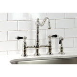 Duchess Traditional Bridge Kitchen Faucet with Brass Sprayer - BUILDMYPLACE