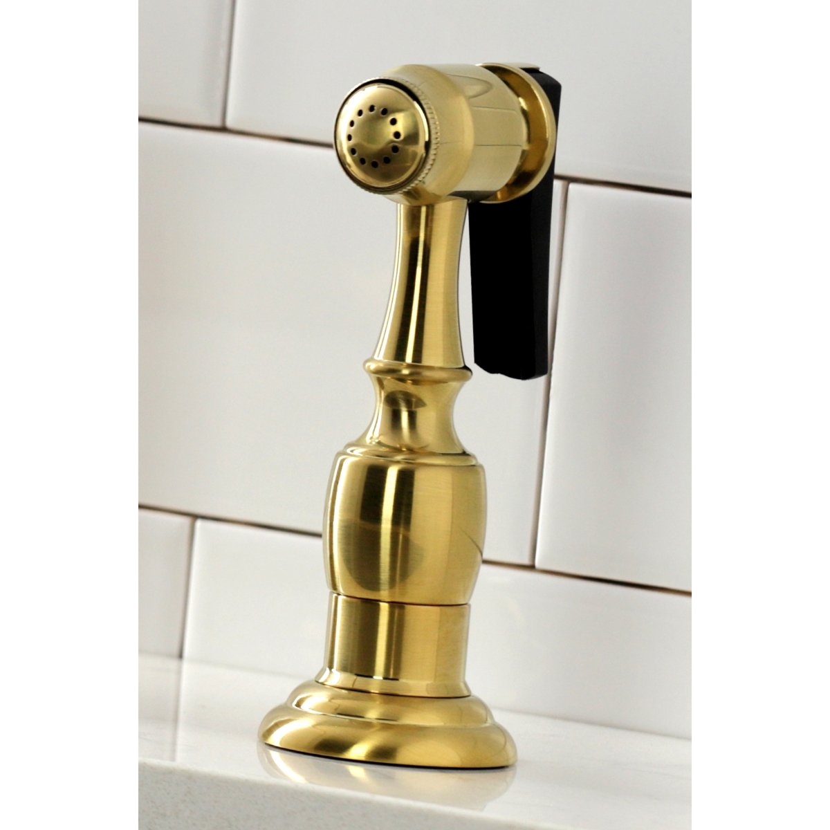 Duchess Traditional Bridge Kitchen Faucet with Brass Sprayer - BUILDMYPLACE