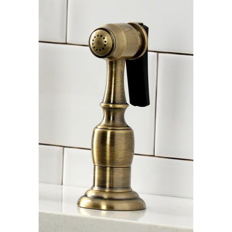 Duchess Traditional Bridge Kitchen Faucet with Brass Sprayer - BUILDMYPLACE