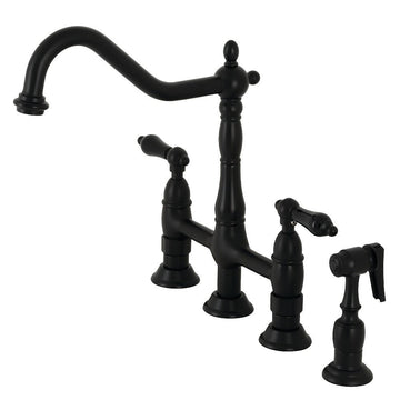 Duchess Traditional Bridge Kitchen Faucet with Brass Sprayer