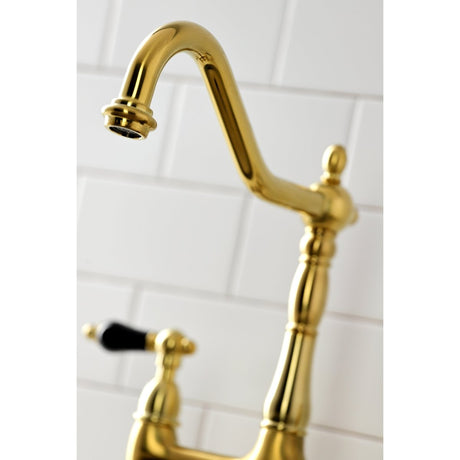 Duchess Traditional Bridge Kitchen Faucet with Brass Sprayer - BUILDMYPLACE