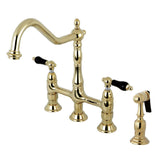 Duchess Traditional Bridge Kitchen Faucet with Brass Sprayer - BUILDMYPLACE