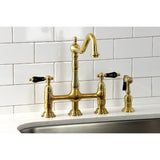 Duchess Traditional Bridge Kitchen Faucet with Brass Sprayer - BUILDMYPLACE