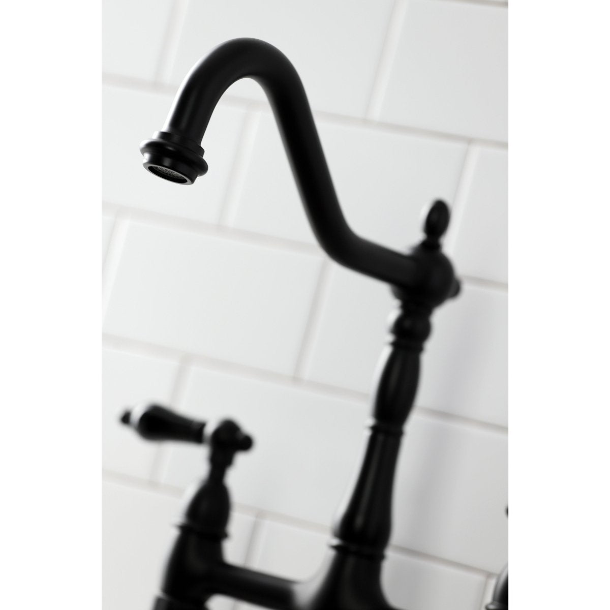 Duchess Traditional Bridge Kitchen Faucet with Brass Sprayer - BUILDMYPLACE