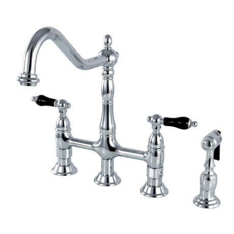 Duchess Traditional Bridge Kitchen Faucet with Brass Sprayer - BUILDMYPLACE