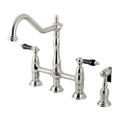 Duchess Traditional Bridge Kitchen Faucet with Brass Sprayer - BUILDMYPLACE