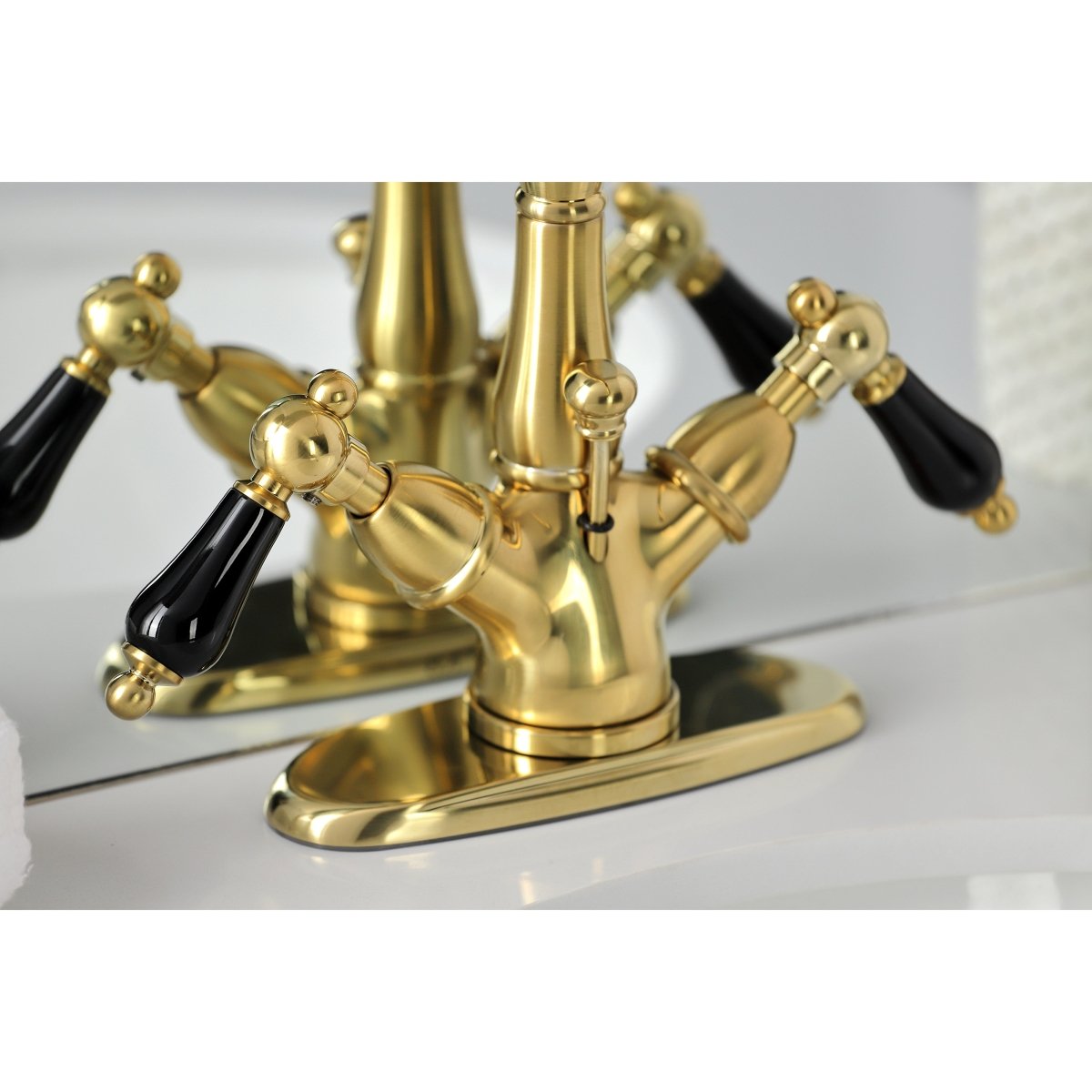 Duchess Two Handle Bathroom Faucet With Brass Pop Up & Cover Plate - BUILDMYPLACE