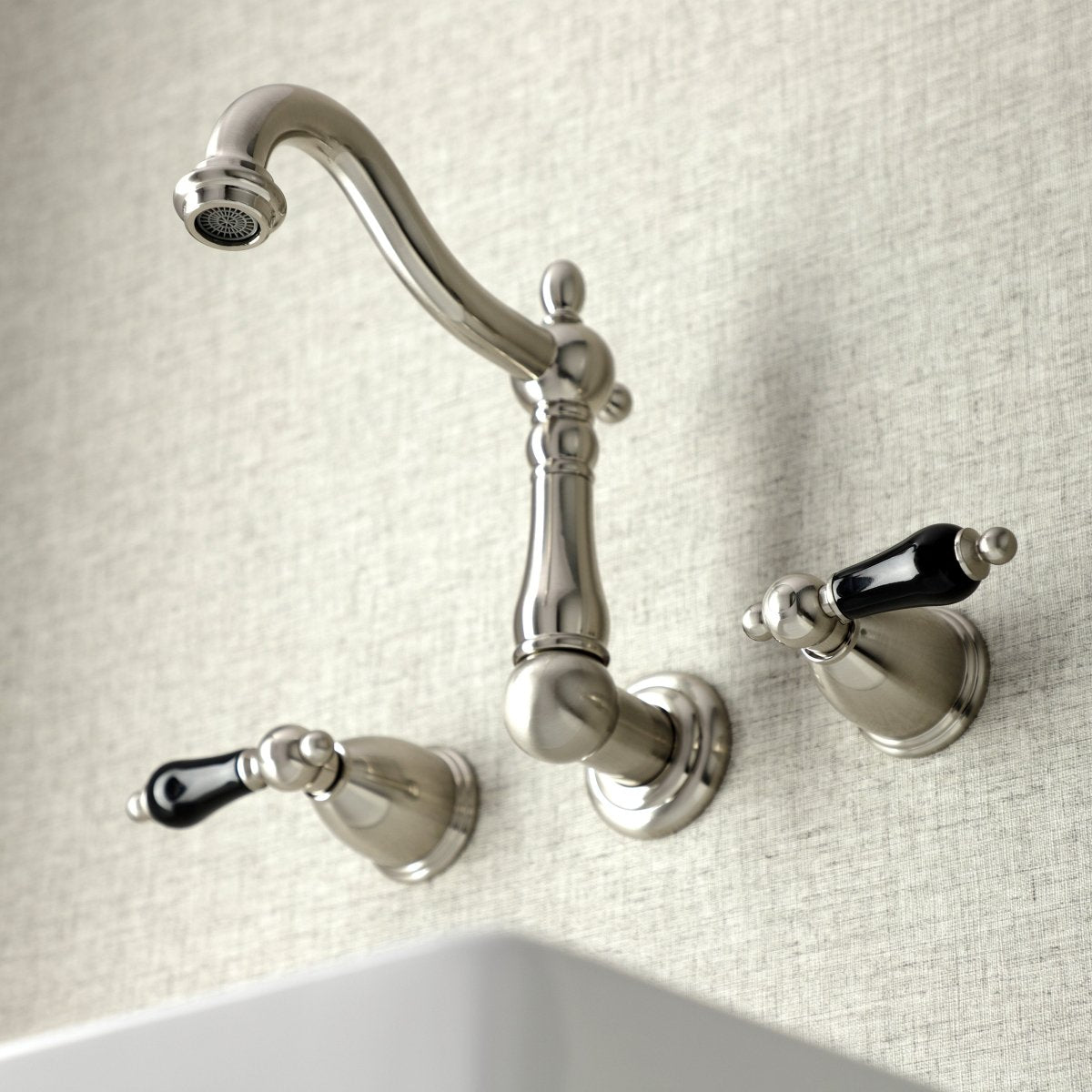 Duchess Two Handle Wall Mount Bathroom Faucet In Solid Brass Construction - BUILDMYPLACE