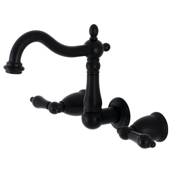 Duchess Two Handle Wall Mount Bathroom Faucet In Solid Brass Construction