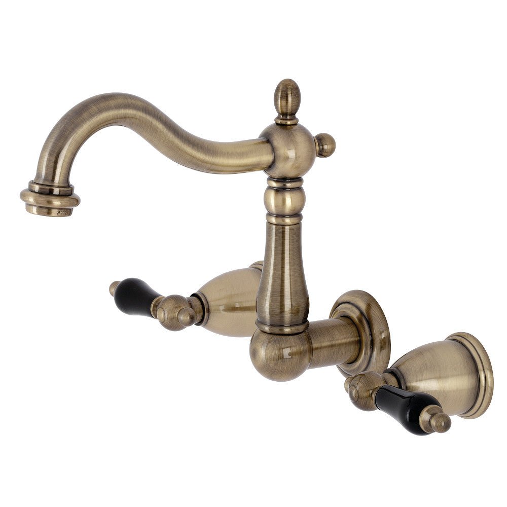 Duchess Two Handle Wall Mount Bathroom Faucet In Solid Brass Construction - BUILDMYPLACE