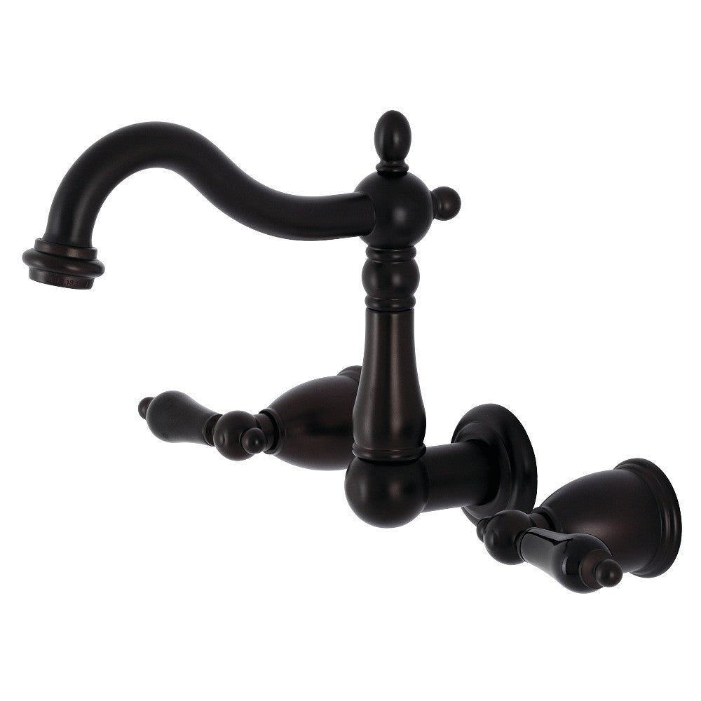 Duchess Two Handle Wall Mount Bathroom Faucet In Solid Brass Construction - BUILDMYPLACE