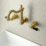 Duchess Two Handle Wall Mount Bathroom Faucet In Solid Brass Construction - BUILDMYPLACE