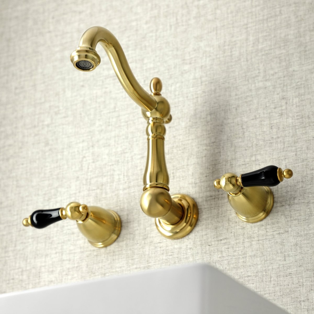 Duchess Two Handle Wall Mount Bathroom Faucet In Solid Brass Construction - BUILDMYPLACE