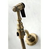 Duchess Two - Handle Wall Mount Bridge Kitchen Faucet with Brass Sprayer - BUILDMYPLACE