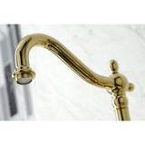 Duchess Wall Mount Traditional Bridge Kitchen Faucet with Brass Sprayer - BUILDMYPLACE