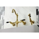 Duchess Wall Mount Traditional Bridge Kitchen Faucet with Brass Sprayer - BUILDMYPLACE