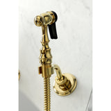 Duchess Wall Mount Traditional Bridge Kitchen Faucet with Brass Sprayer - BUILDMYPLACE