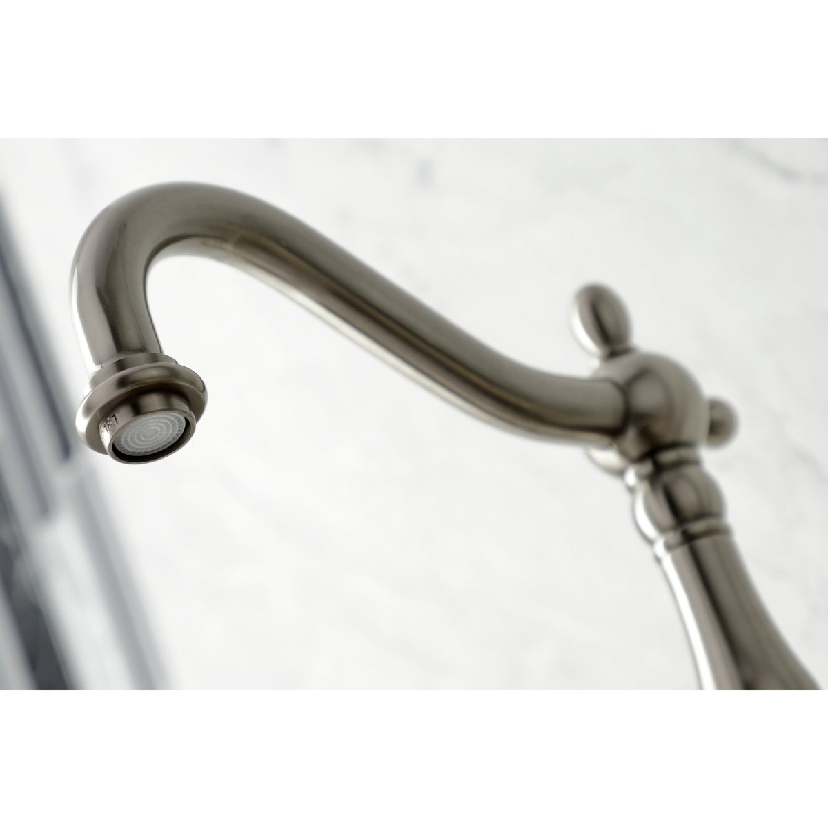 Duchess Wall Mount Traditional Bridge Kitchen Faucet with Brass Sprayer - BUILDMYPLACE