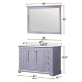 Dukes Dark Grey Freestanding Bathroom Vanity with White Carrara Marble Top, White Square Sink