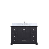 Dukes Freestanding Espresso Bathroom Freestanding Bathroom Vanity With Undermount Ceramic Sink with White Carrara Marble Top